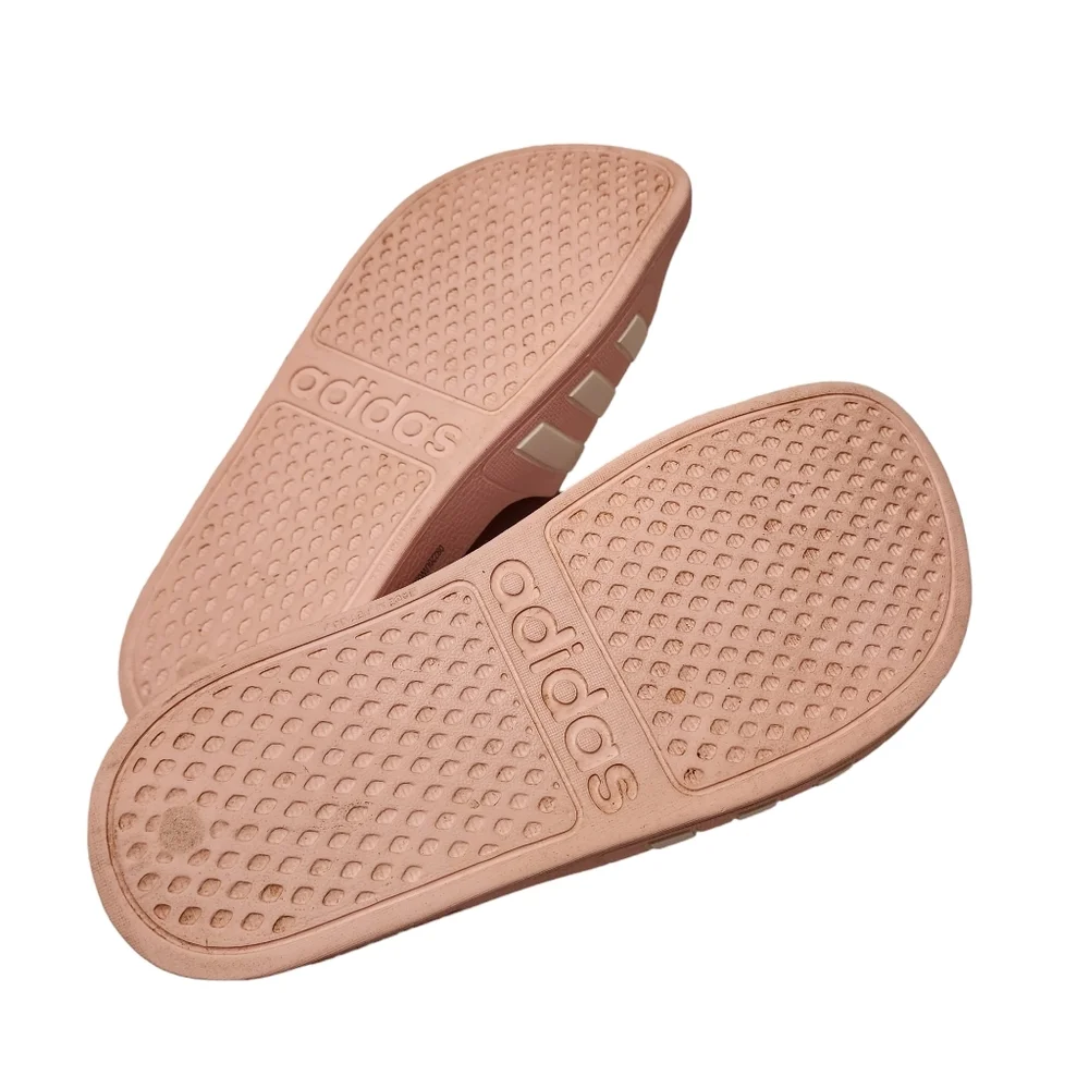 Adidas Pink and White Slide Sandals Girls Sz 5
